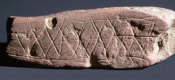 Engravings on ochre from Blombos Cave