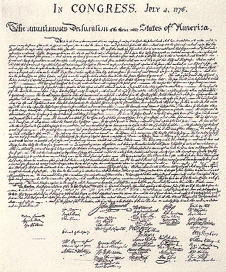 declaration of rights of man. US Declaration of Independence